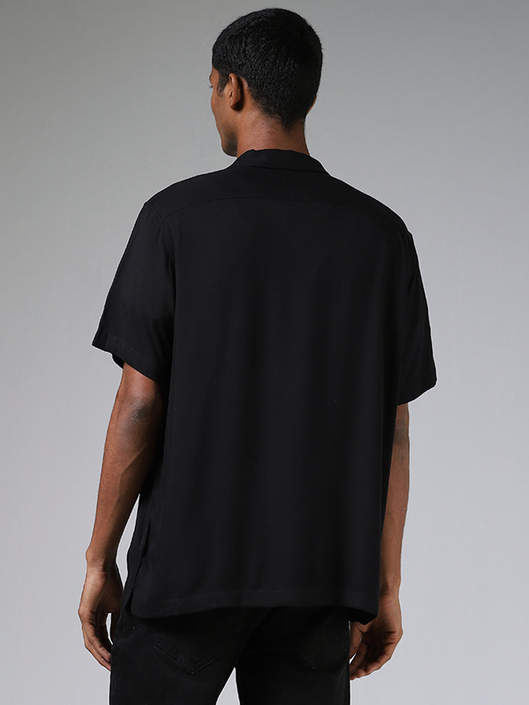 Nuon Solid Black Casual Shirt