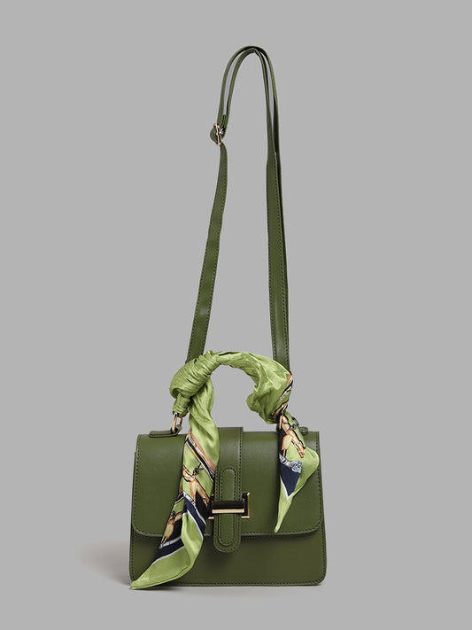 LOV Plain Olive Green Cross Body Bag