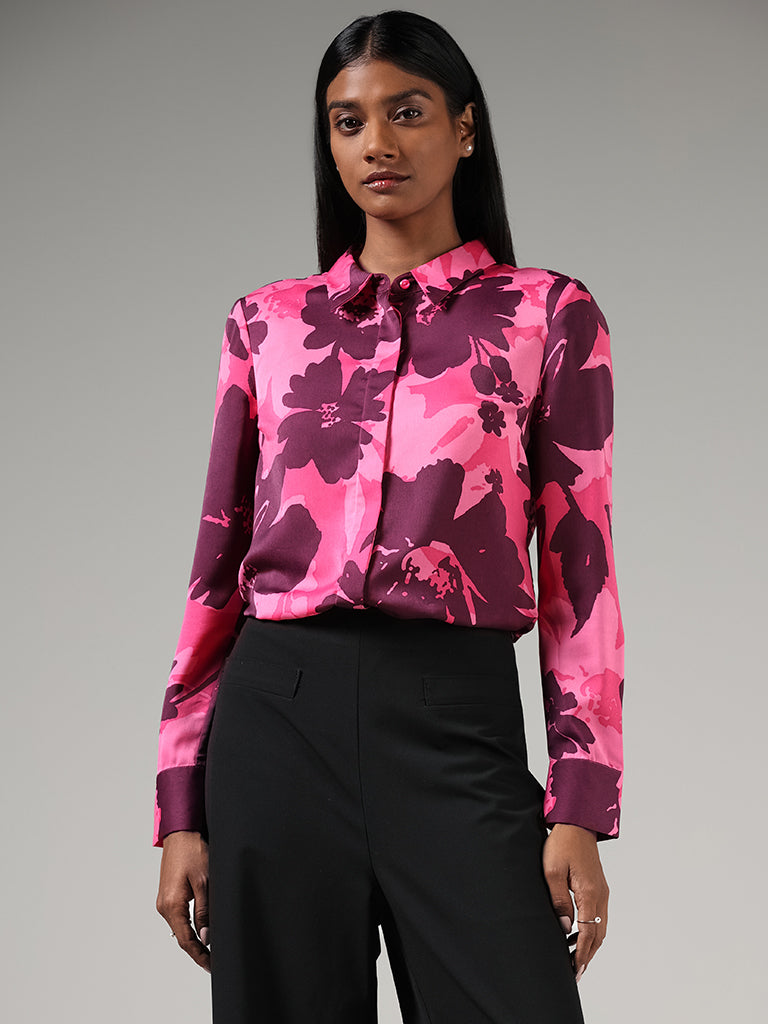 Wardrobe Pink Floral Printed Shirt
