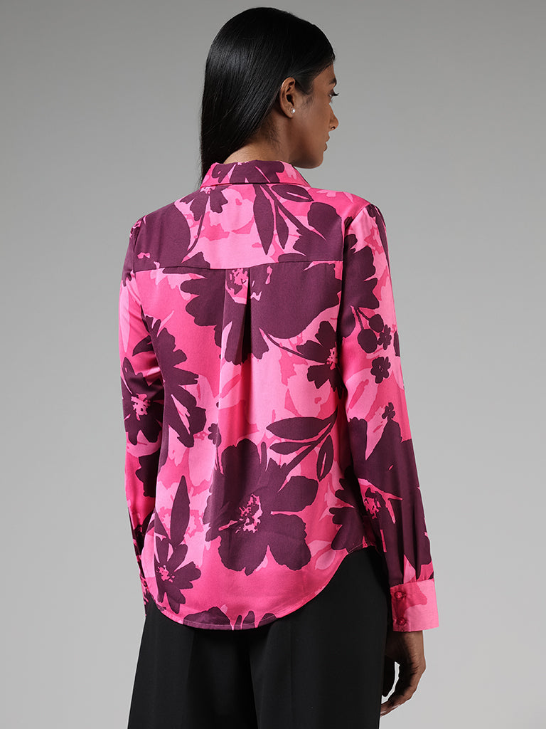 Wardrobe Pink Floral Printed Shirt