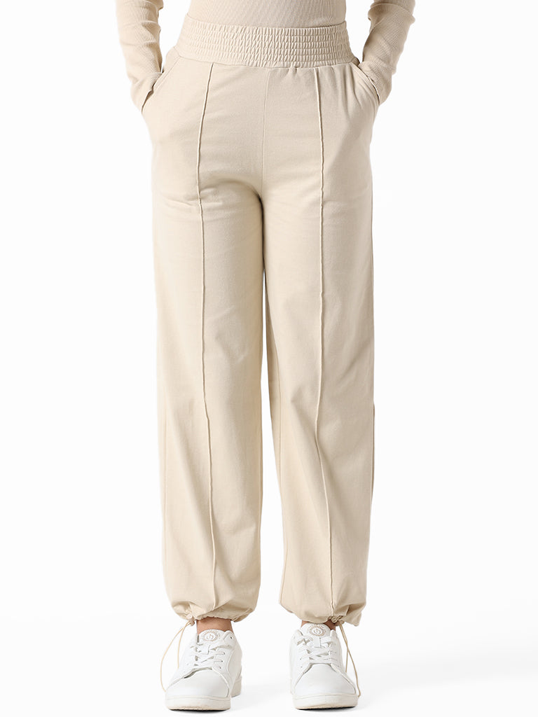 Studiofit Beige Relaxed Fit Joggers