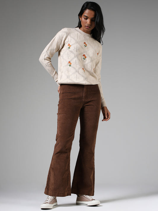 LOV Chocolate Brown Straight - Fit Mid - Rise Jeans