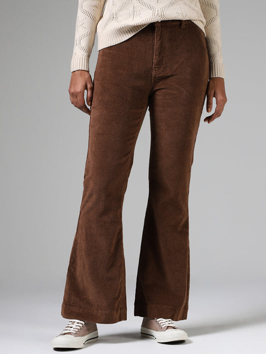 LOV Chocolate Brown Straight - Fit Mid - Rise Jeans