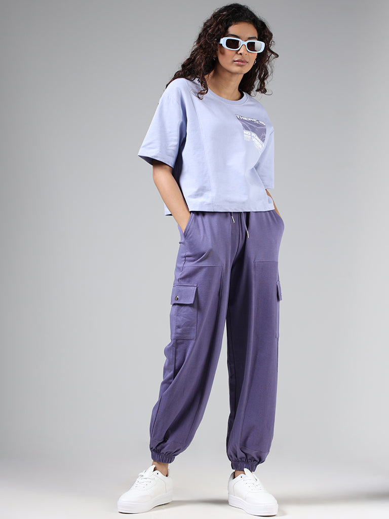 Baggy Cargo Pants - Purple