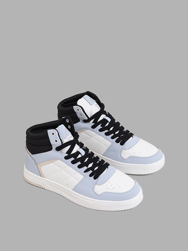 SOLEPLAY White Color Block Basketball Boots