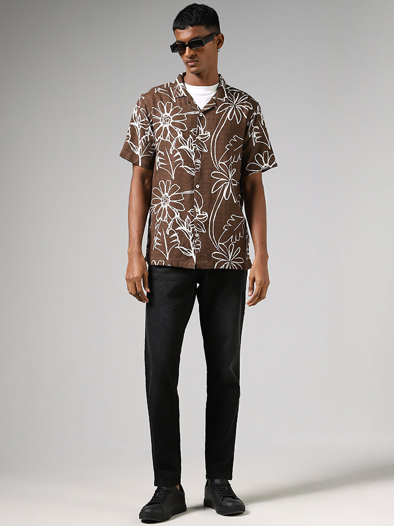 Nuon Black Mid Rise Straight Fit Jeans