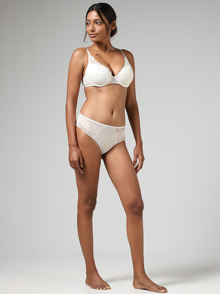 Buy Wunderlove Solid Light Taupe Invisible Scoop Neck Bra from