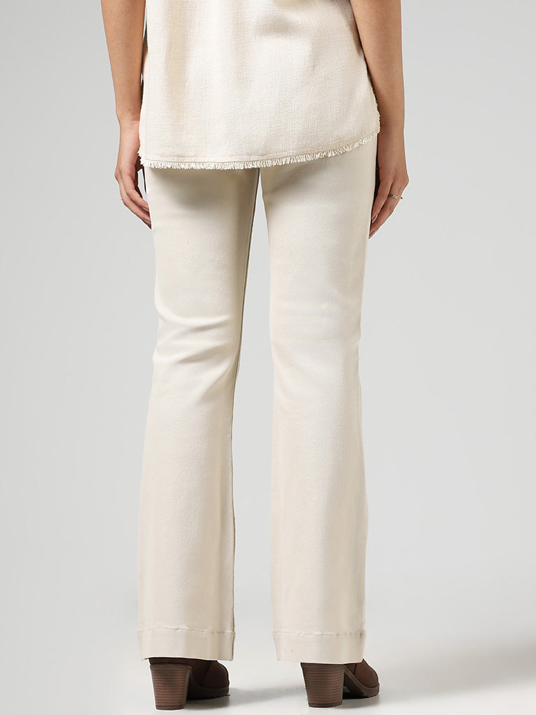 LOV Beige Relaxed - Fit Mid - Rise Jeans