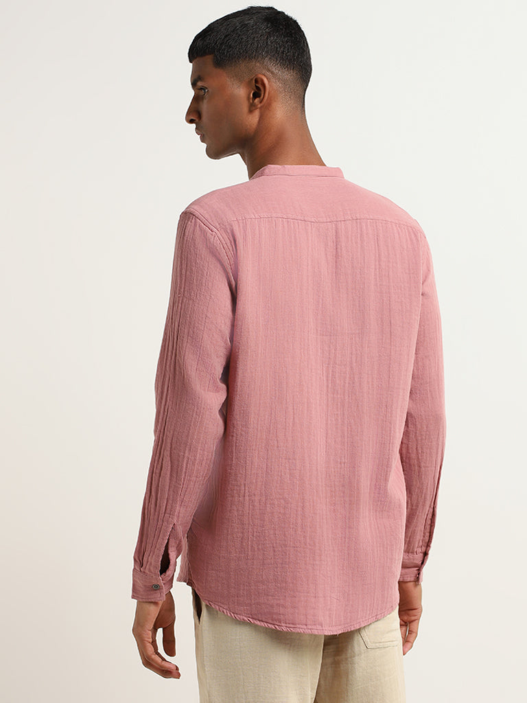 ETA Pink Cotton Slim-Fit Shirt