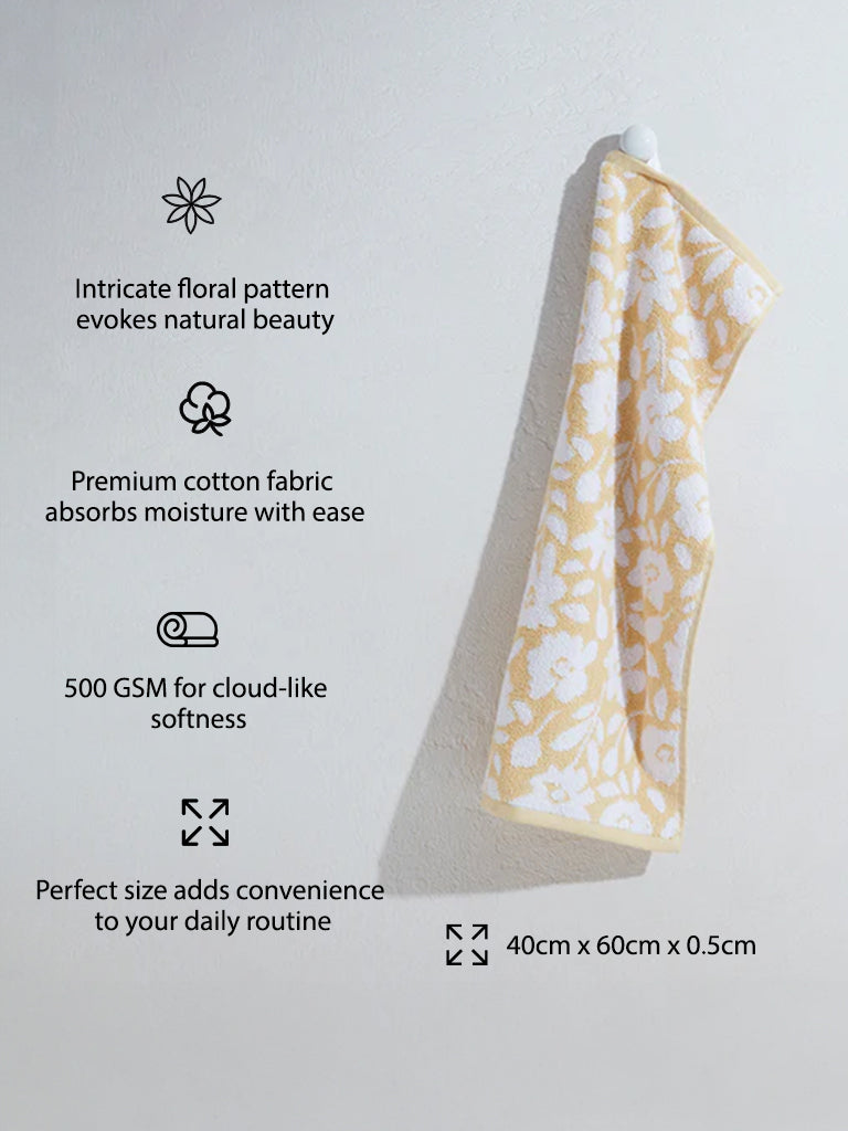 Westside Home Dark Yellow Floral Hand Towel