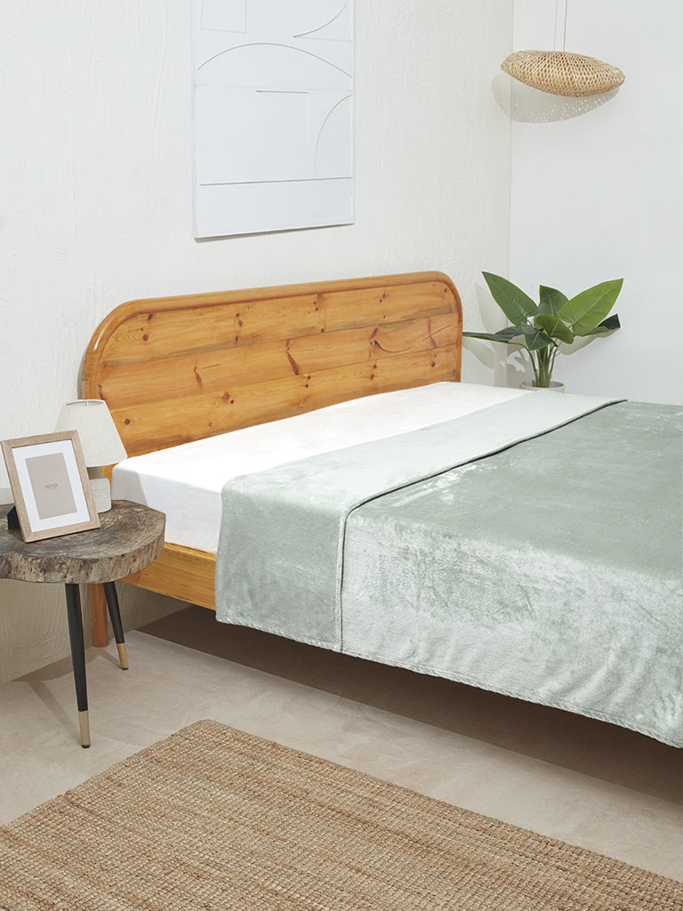 Buy Westside Home Green Fleece Double Blanket from Westside