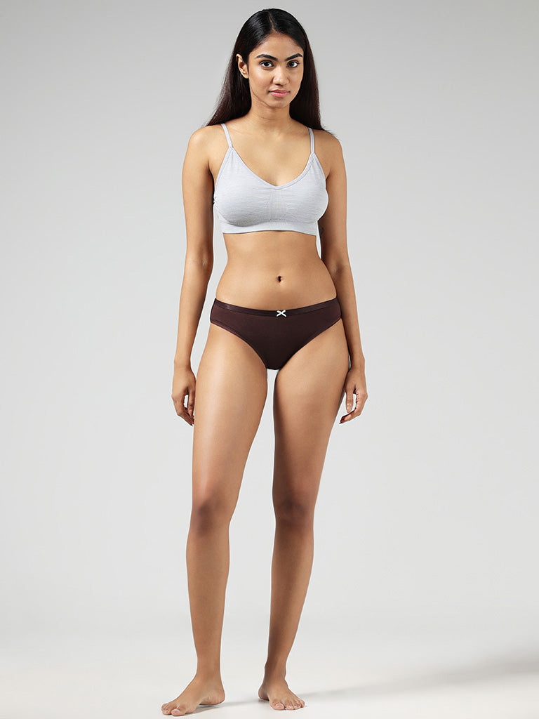 Buy Wunderlove Solid Grey Seamfree Bralette from Westside