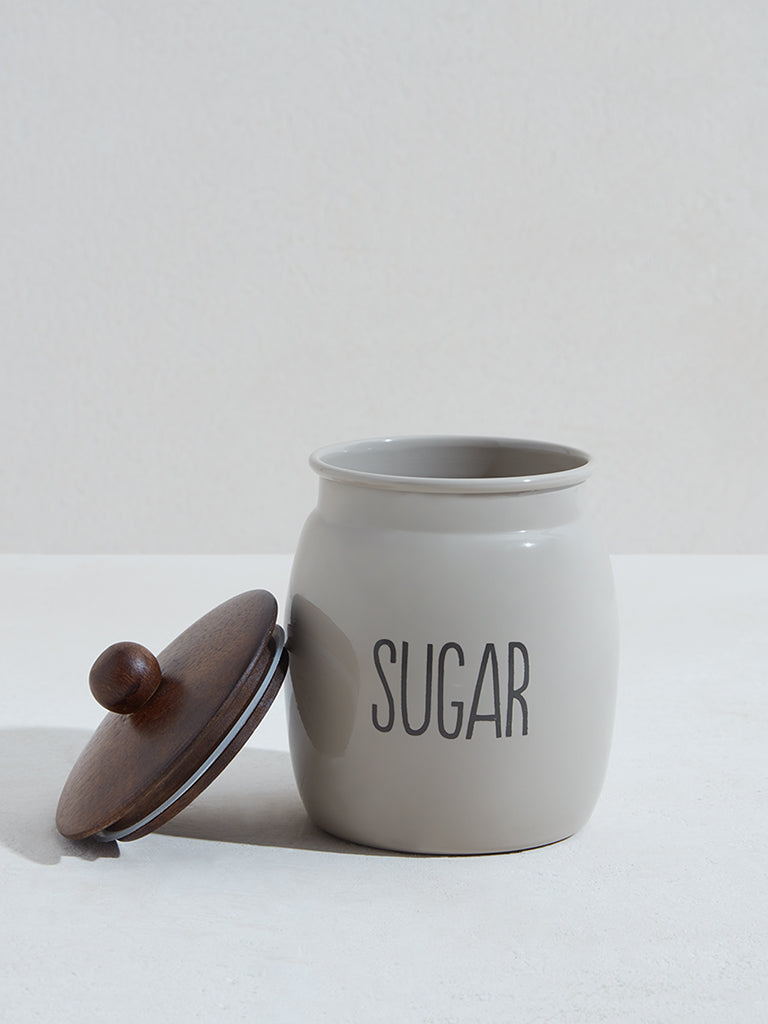 Westside Home Off White Sugar Canister