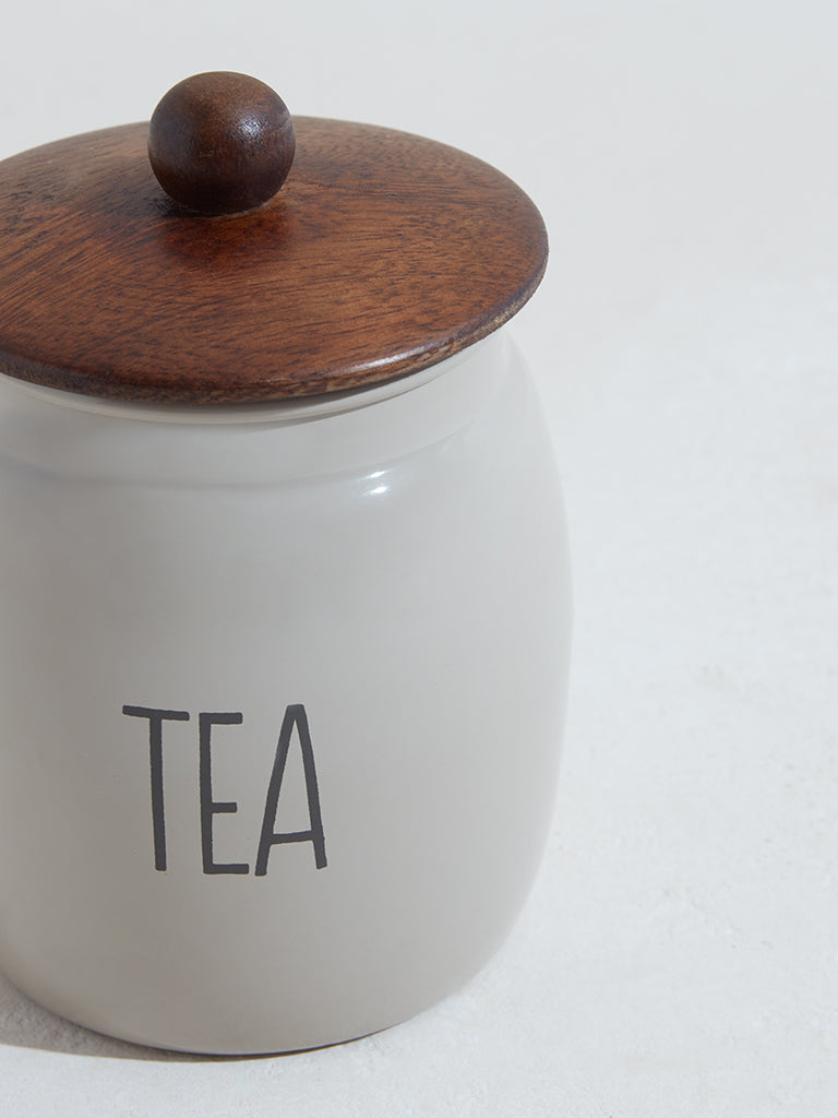 Westside Home Off White Tea Canister