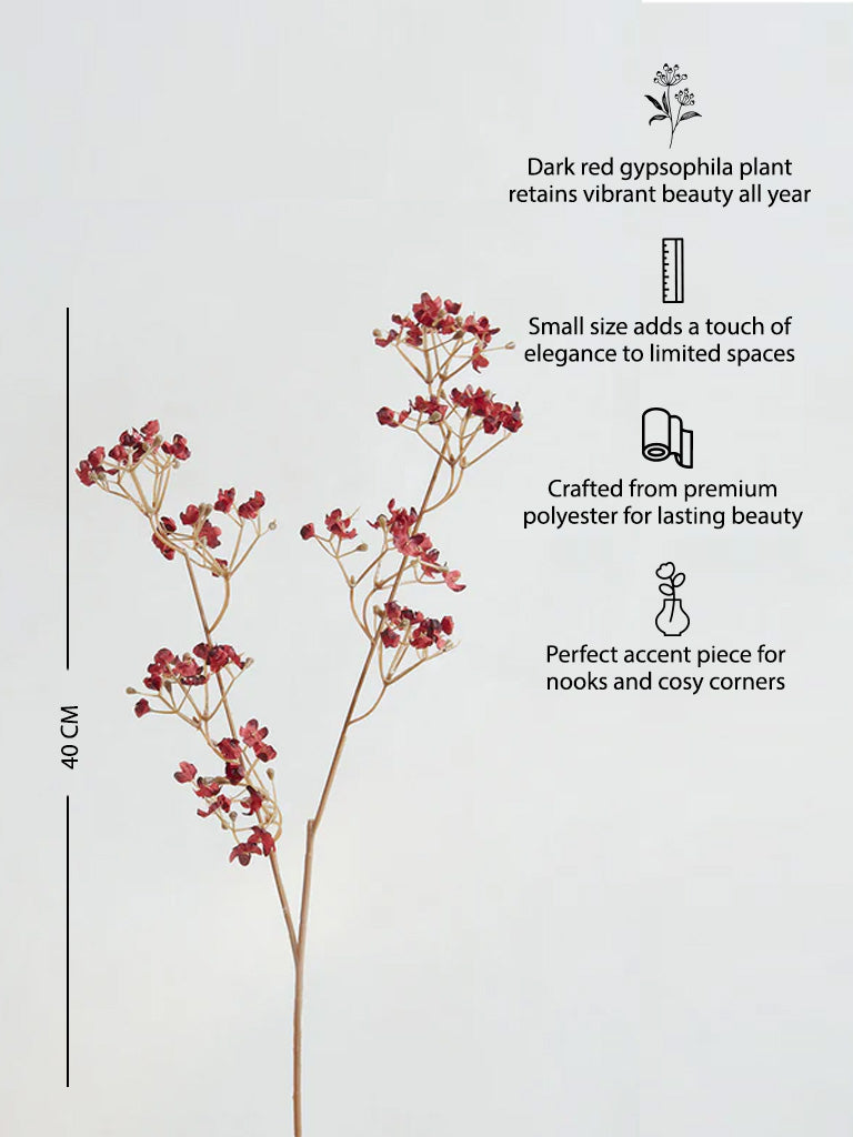 Westside Home Dark Red Gypsophilia Artificial Plant