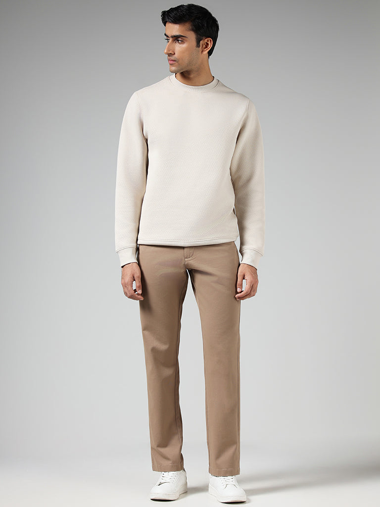 Ribbed sales cream sweater
