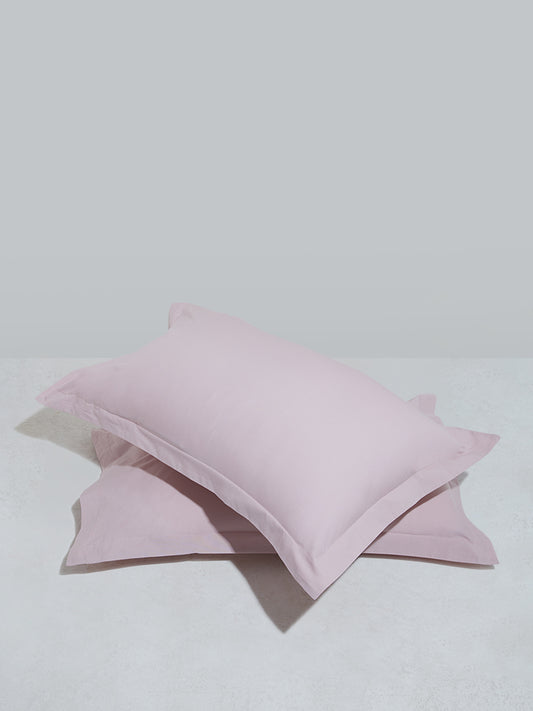 Westside Home Pink Solid Pillowcover (Set of 2)