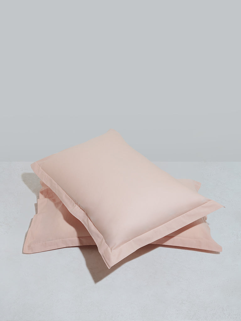 Westside Home Salmon Pink Pillow Covers (Set of 2)