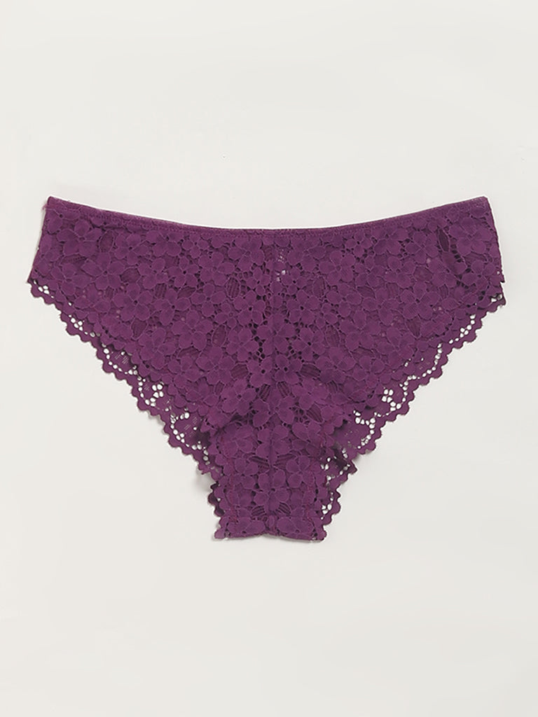 Buy Superstar Purple Lace Brazilian Brief from Westside