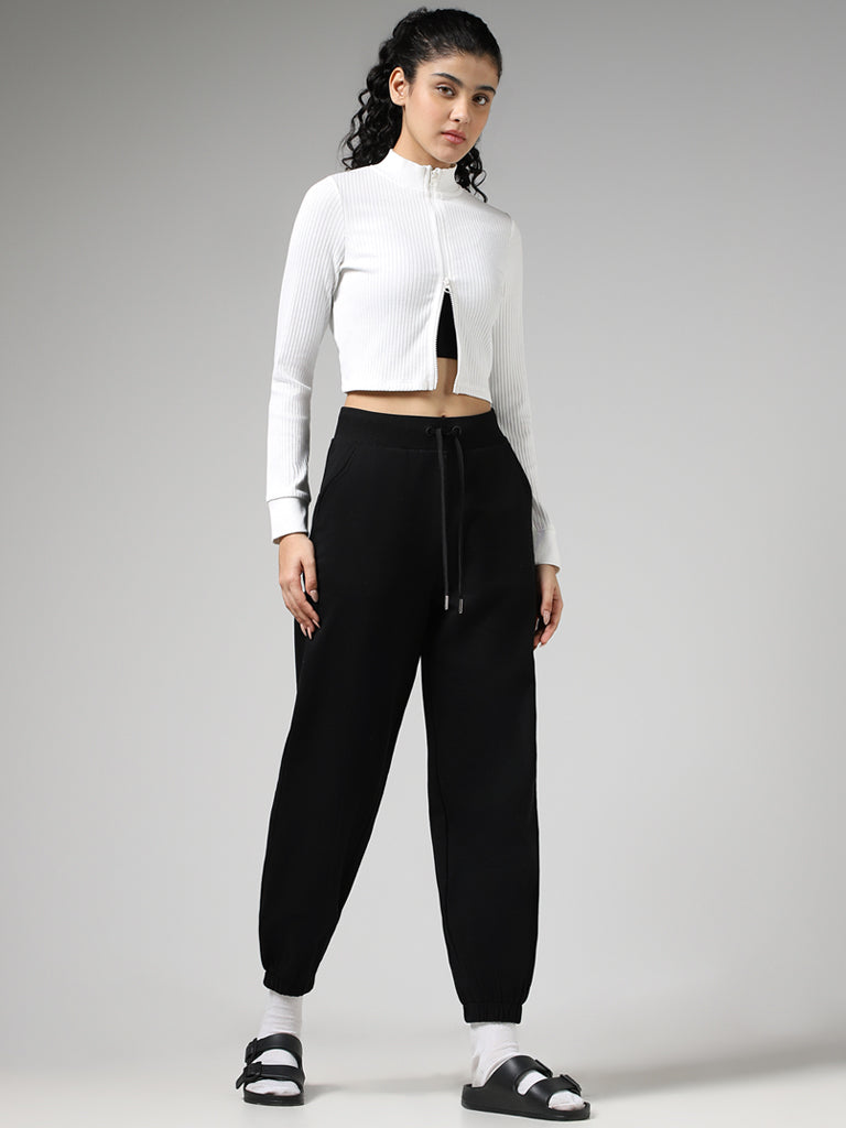 Buy Studiofit Solid Black Track Pants from Westside