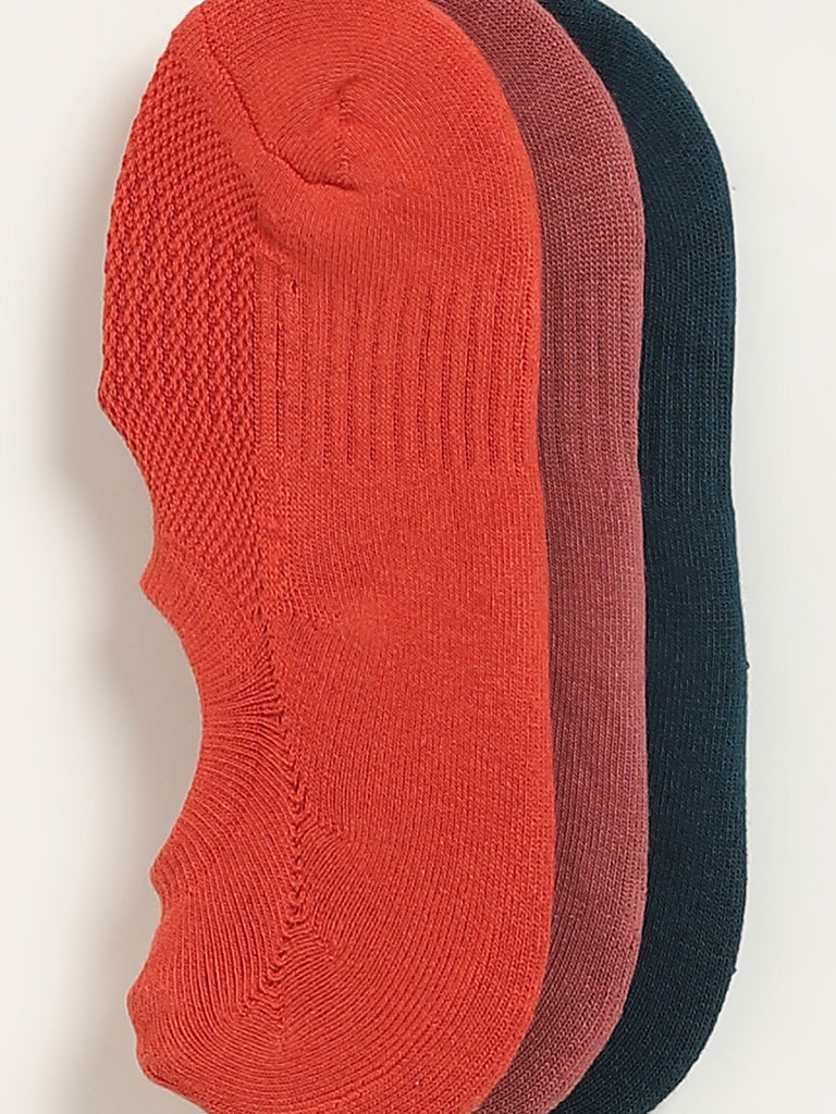 WES Lounge Multicolour Solid Cotton-Blend Socks - Pack of 3