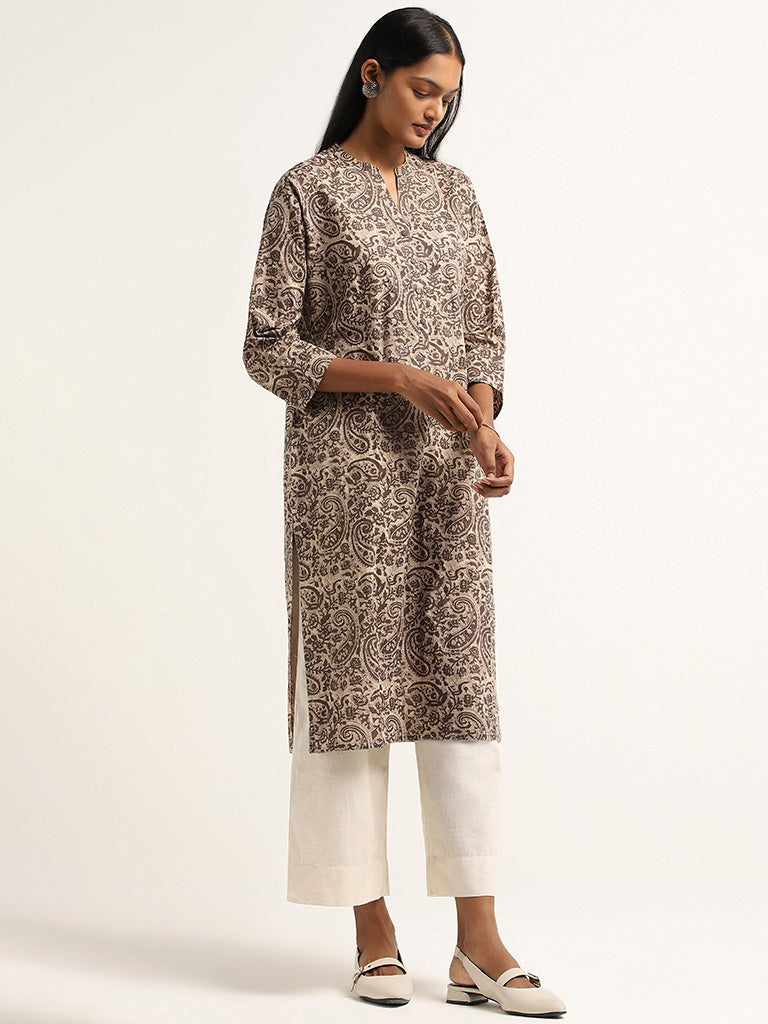 Buy Utsa Beige Printed Kurta from Westside