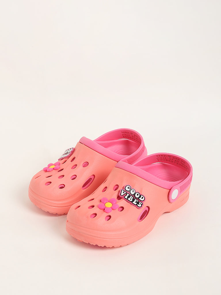 Buy Yellow Applique Design Pink Clogs from Westside