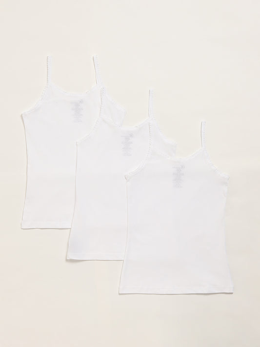 Y&F Kids White Camisoles - Pack of 3