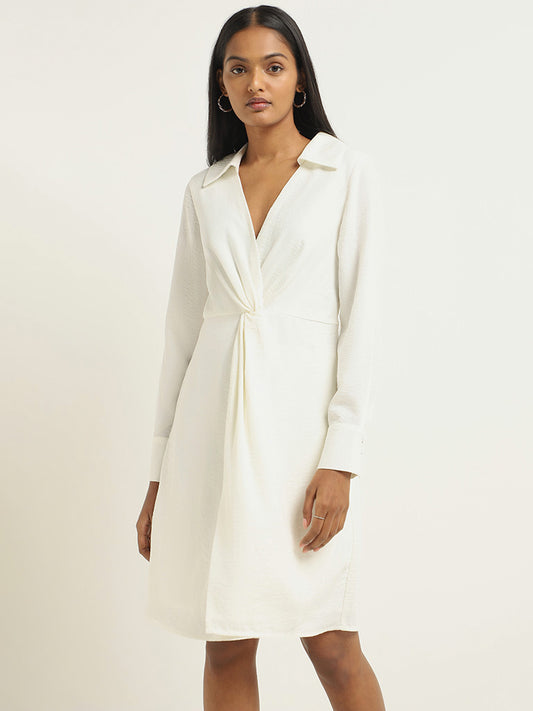 Wardrobe White Collared Dress