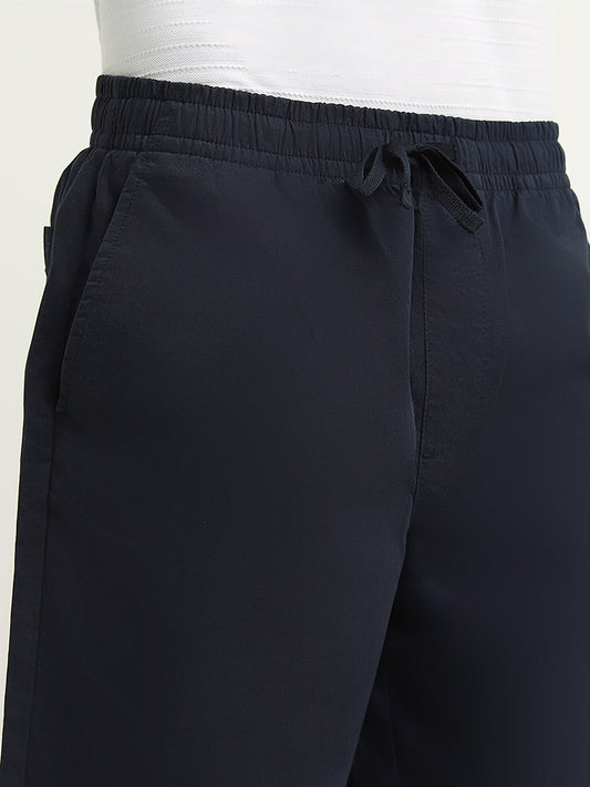 WES Lounge Navy Cotton Relaxed Fit Shorts