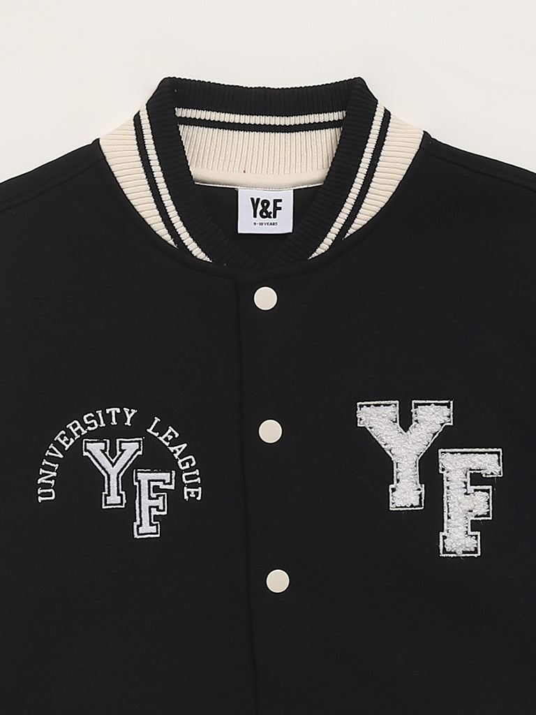 Y&F Kids Black Button-down Jacket