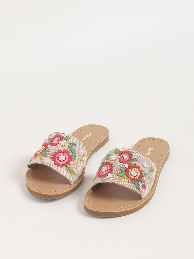 Yellow best sale multicolor sandals