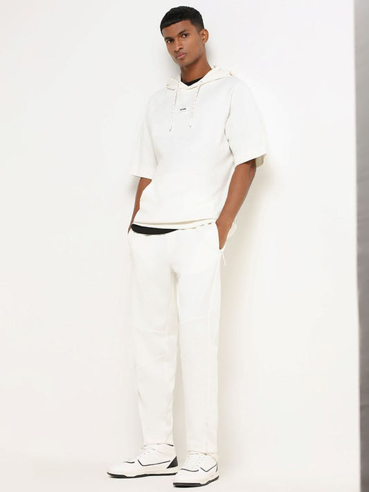 Studiofit White Relaxed Fit Track Pants