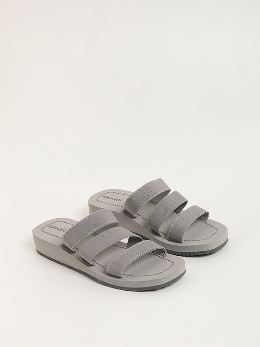 LUNA BLU Grey Three Strap Sandals
