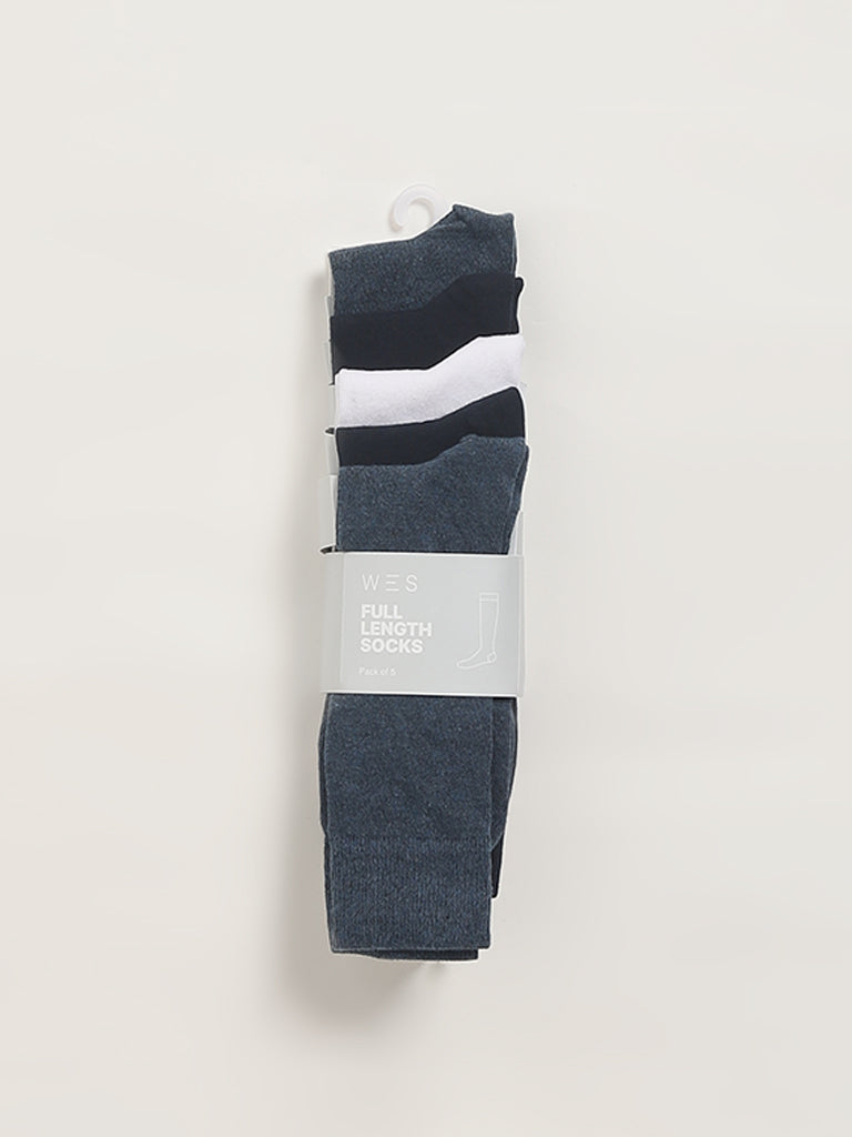 WES Lounge Multicolour Cotton-Blend Socks - Pack of 5