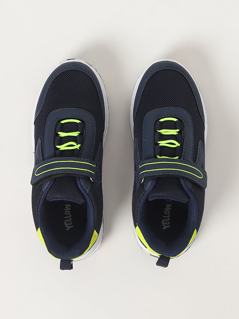 Yellow Navy Strap-On Shoes