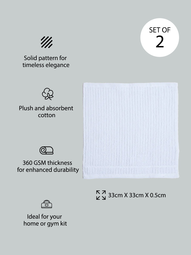 Westside Home White Face Towels (Set of 2)
