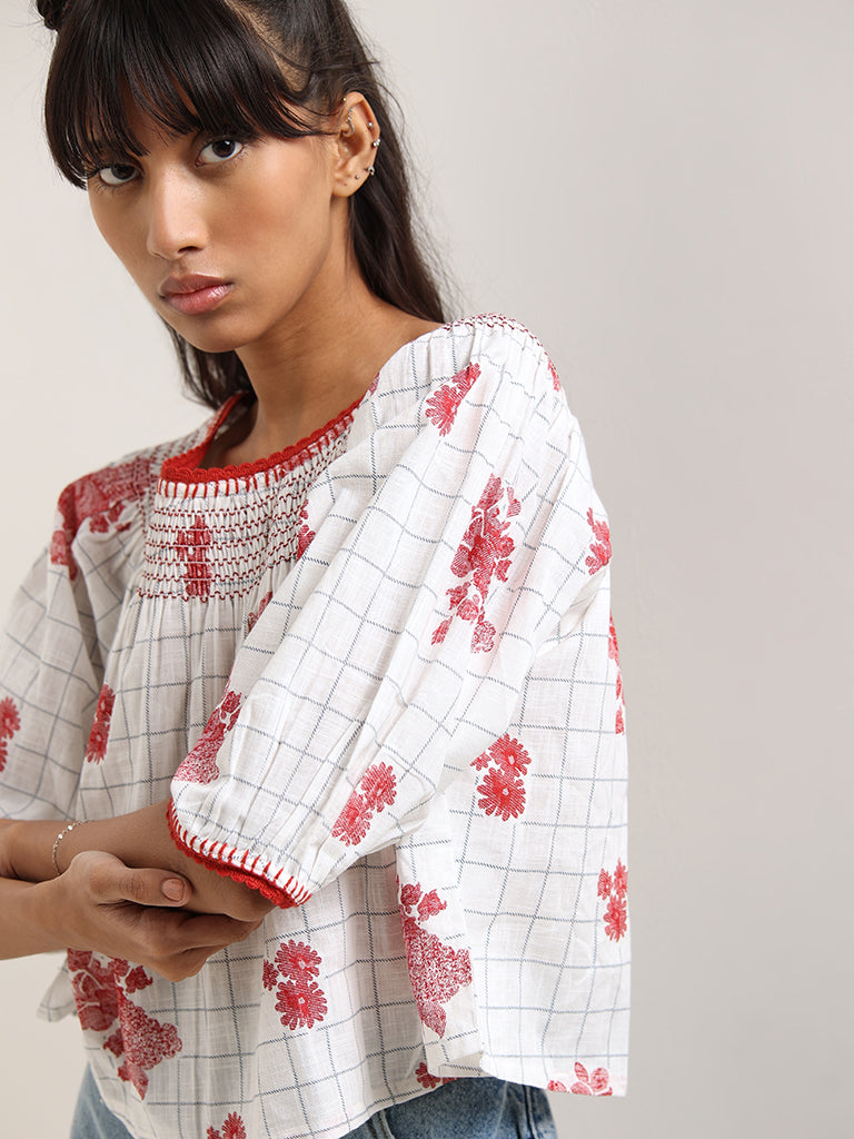 Bombay Paisley White Floral Top – Westside
