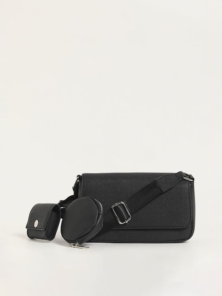 Nuon Black Sling Bag with Coin Pouch