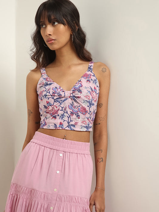 Bombay Paisley Lilac Strappy Cotton Top