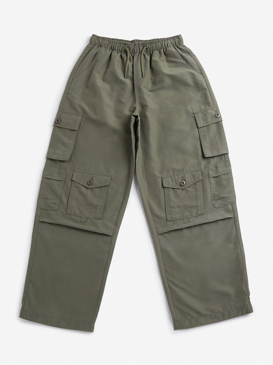 Y&F Kids Olive Cargo-Style Mid-Rise Pants
