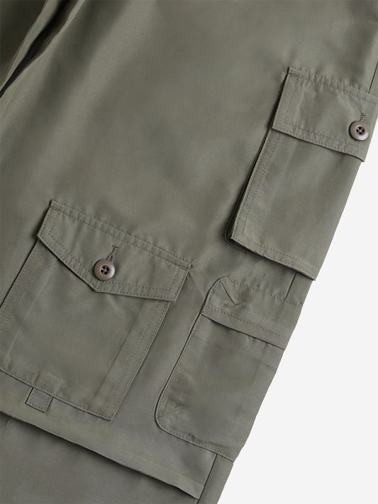 Y&F Kids Olive Cargo-Style Mid-Rise Pants