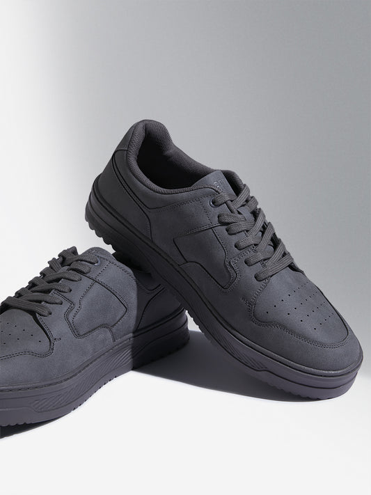 SOLEPLAY Charcoal Perforated Lace-Up Sneakers