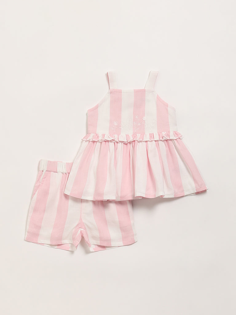 HOP Baby Pink Strappy Top & Shorts Set