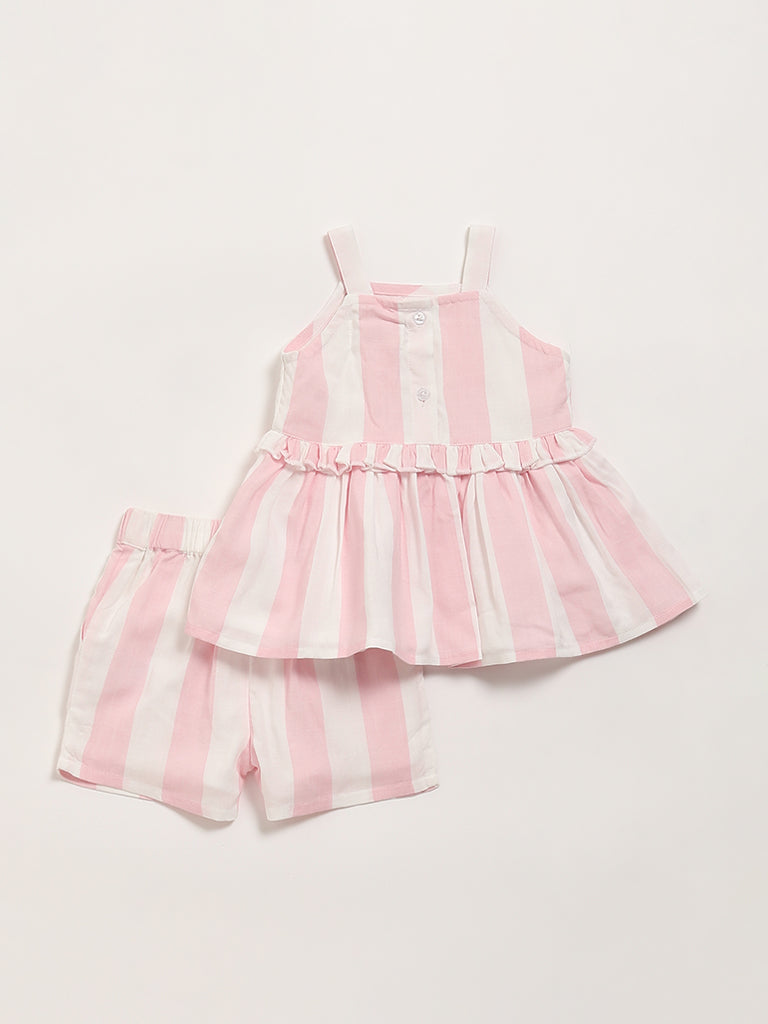 HOP Baby Pink Strappy Top & Shorts Set