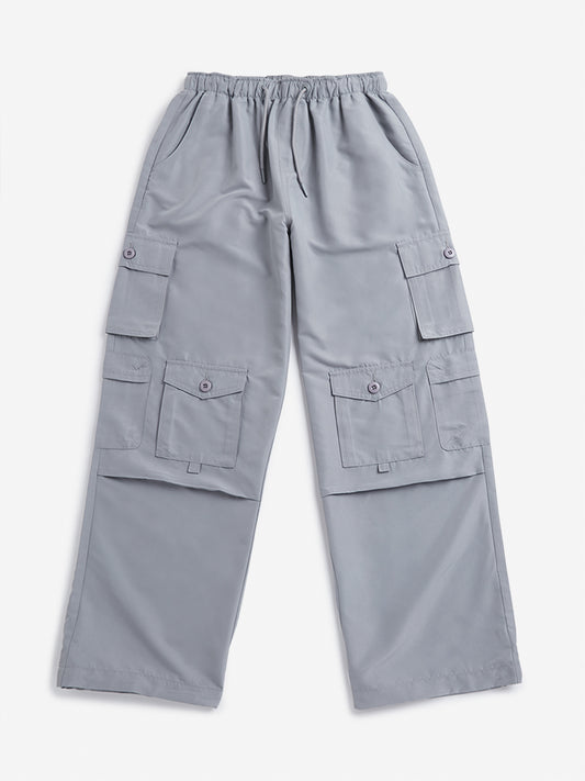 Y&F Kids Grey Cargo-Style Mid-Rise Pants