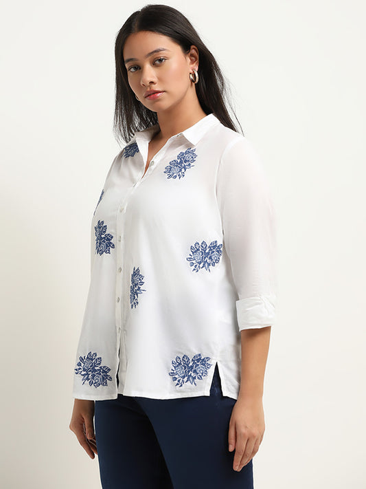 Diza White Embroidered Cotton Tunic