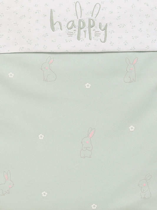 HOP Baby Light Sage Bunny Adorned Sleeping Bag