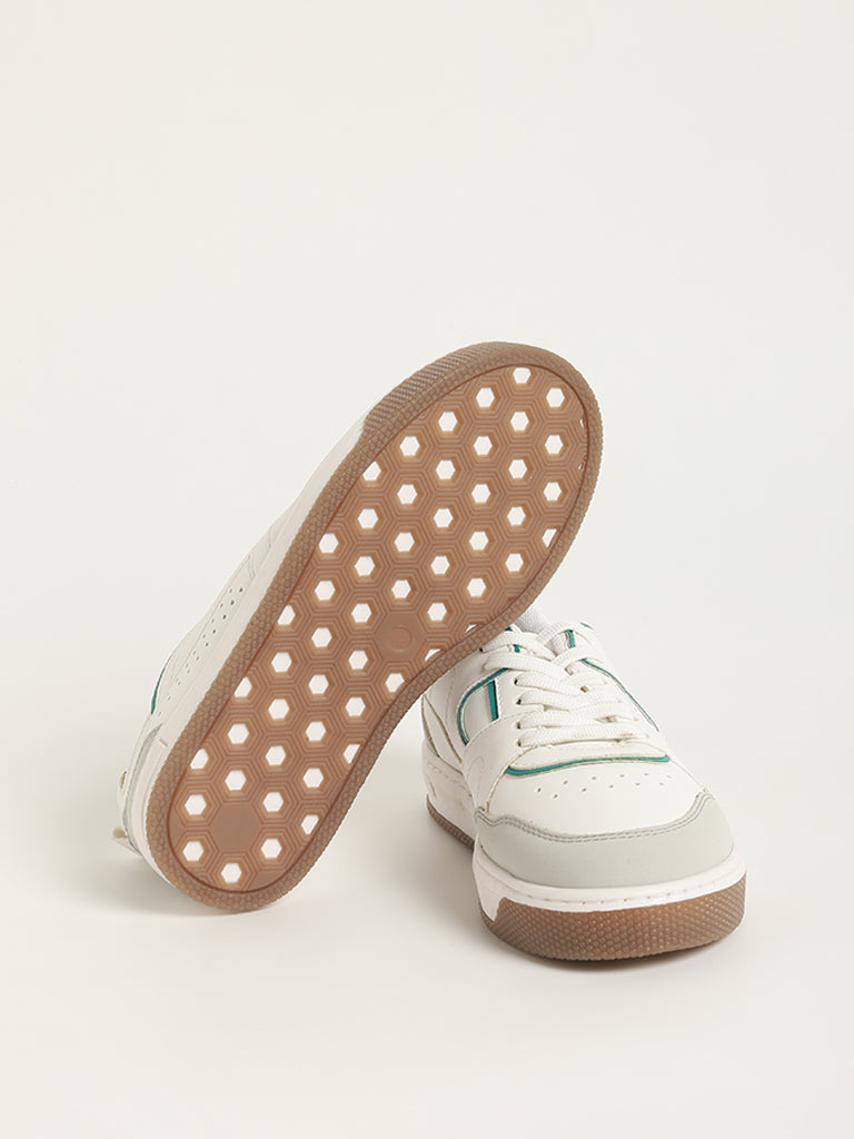 Yellow White Perforated Sneakers