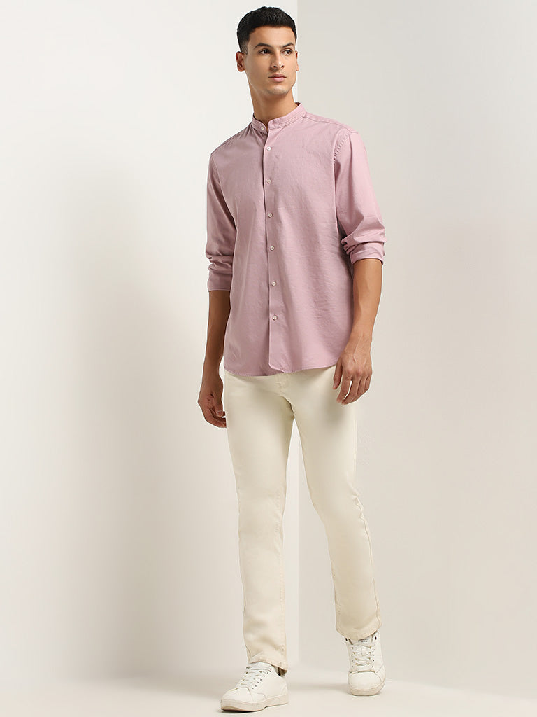 Ascot Dusty Mauve Relaxed Fit Solid Shirt